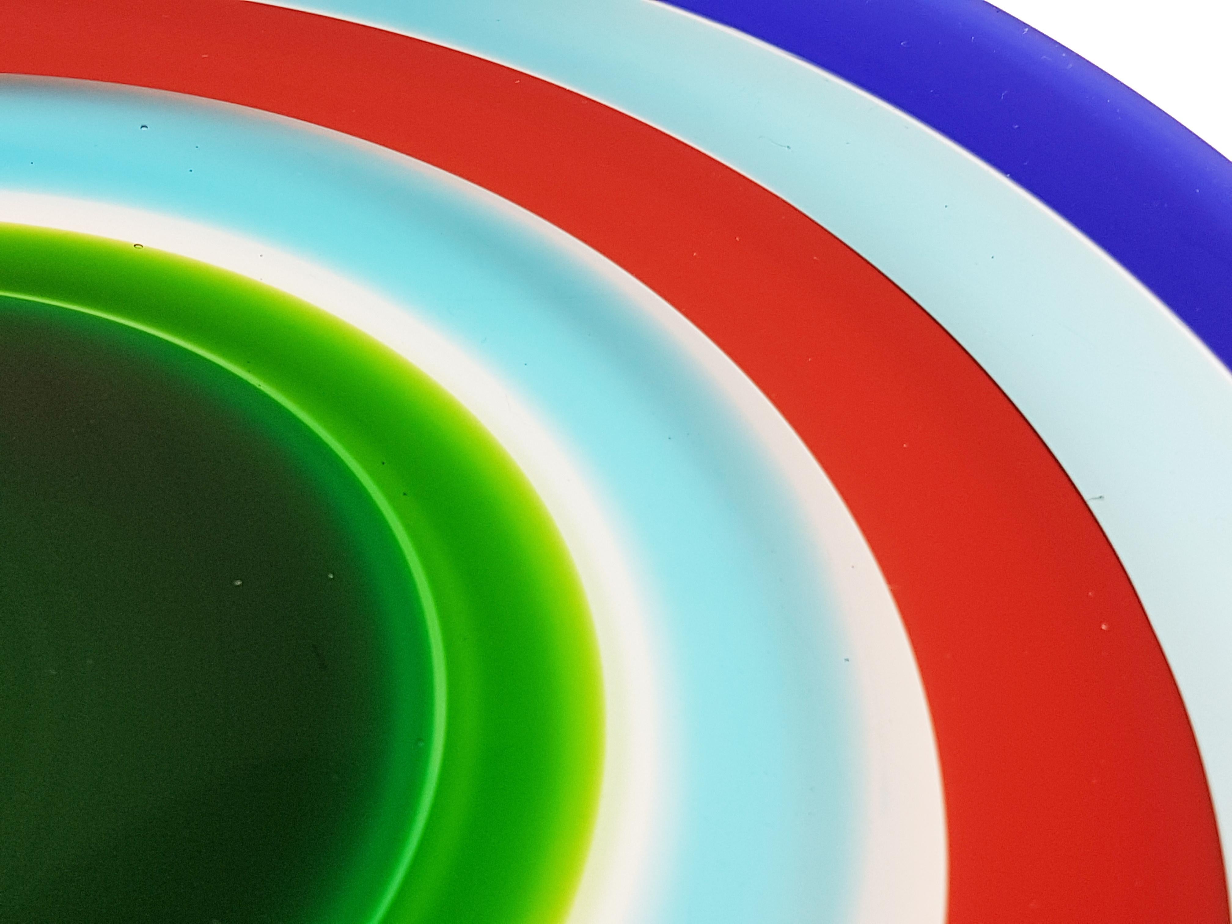 Assiette en verre de Murano multicolore de Berit Johansson pour Salviati, 1991 en vente 1