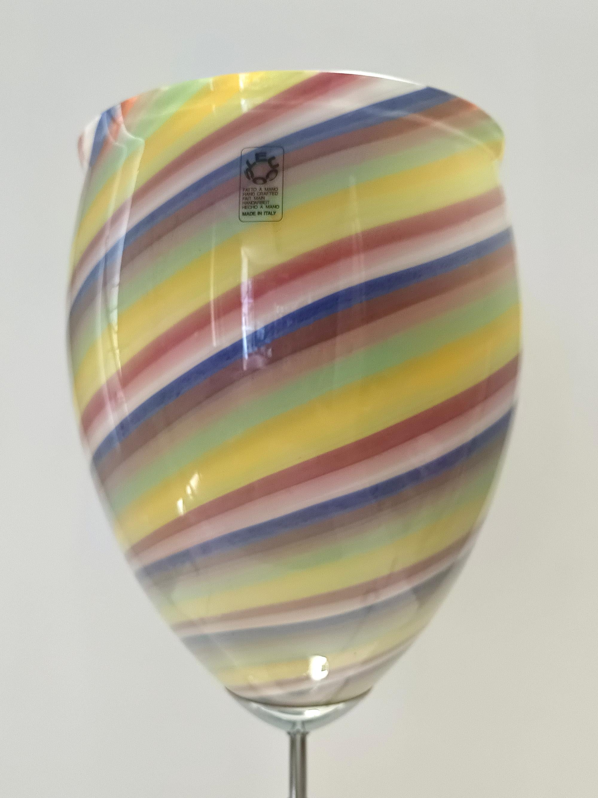 Multicolored Murano Glass Table Lamp by Leucos, Italy 1980s In Excellent Condition For Sale In Bresso, Lombardy