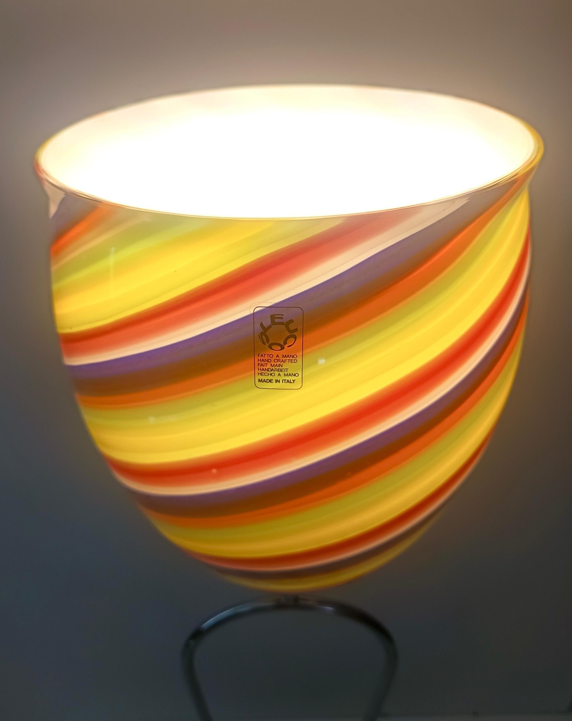 Multicolored Murano Glass Table Lamp by Leucos, Italy 1980s For Sale 2