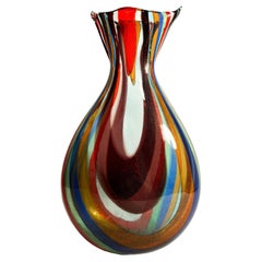 Vase en verre de Murano multicolore avec inclusions d'aventurine par La Murrina 1980