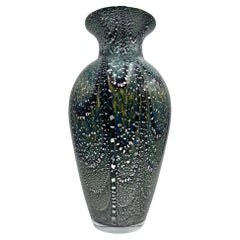 Multicolored Murano Glass Vase with Silver Inserts by Bortolotti and Rubelli 70s