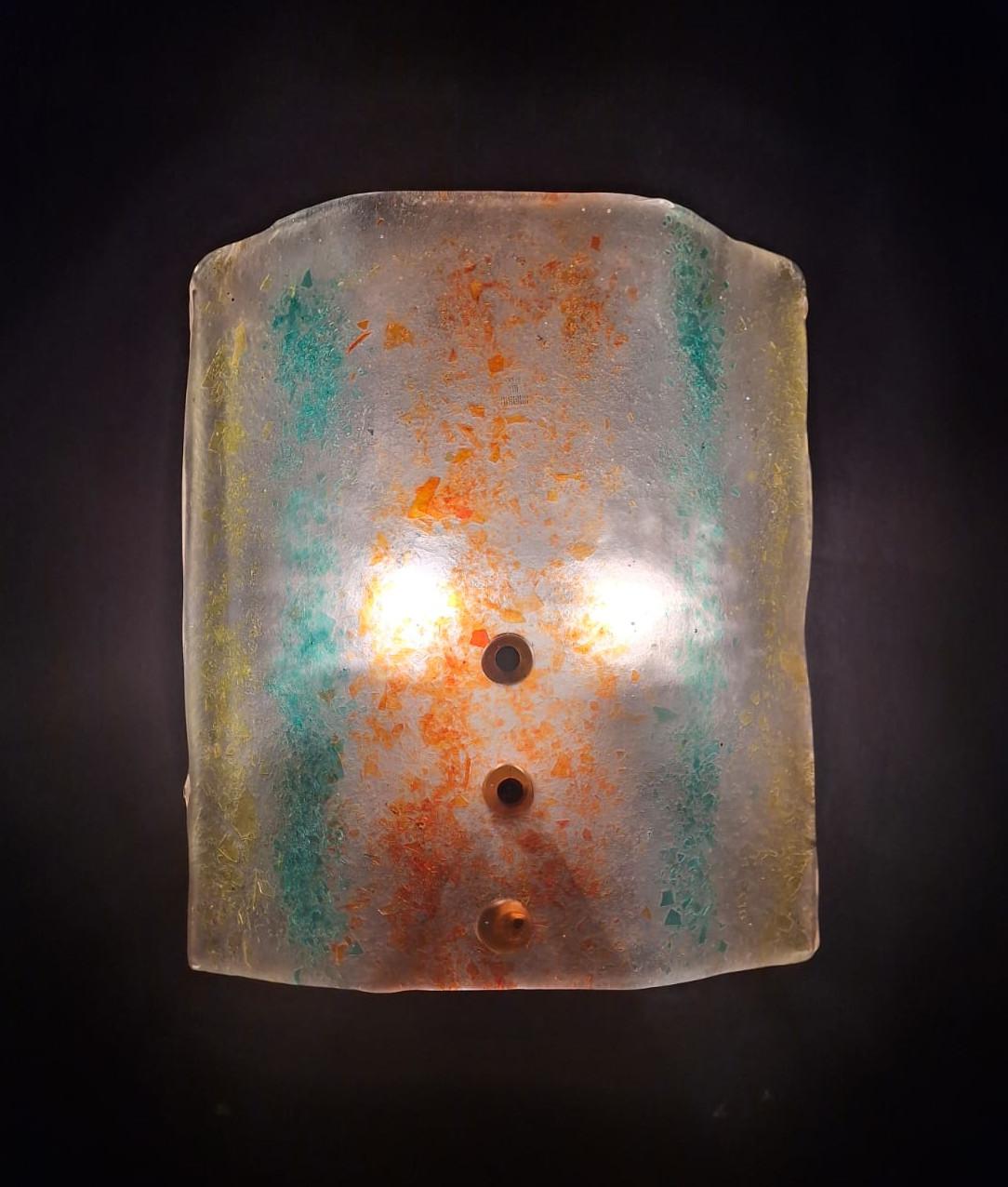 Blown Glass Multicolored Murano Sconce, 5 Available For Sale