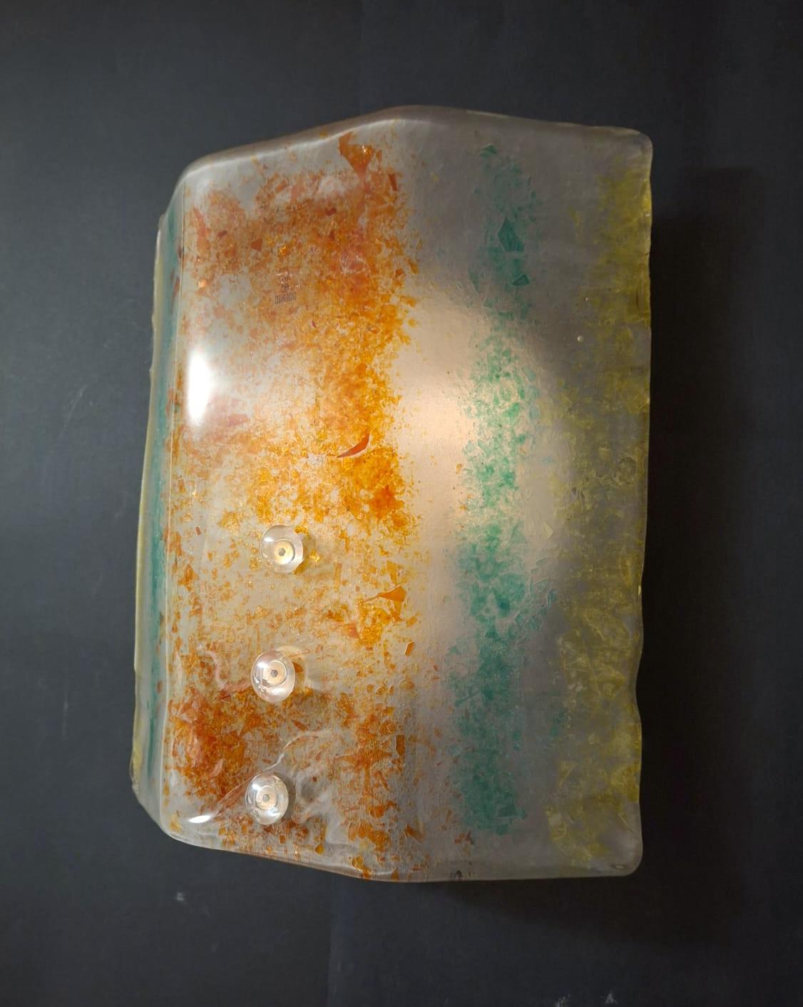Mid-Century Modern Multicolored Murano Sconce, 7 Available For Sale
