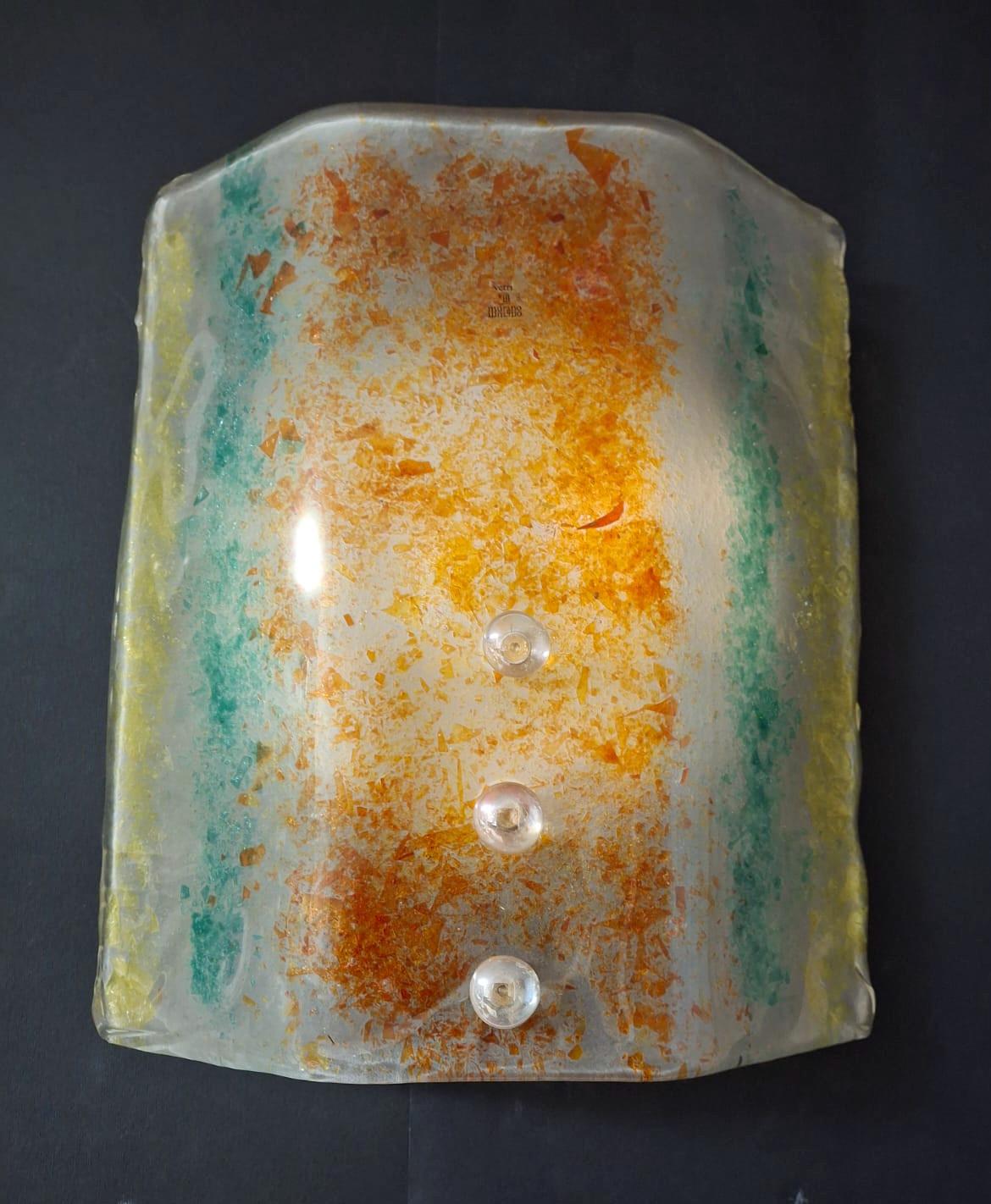Multicolored Murano Sconce, 7 Available In Good Condition For Sale In Los Angeles, CA
