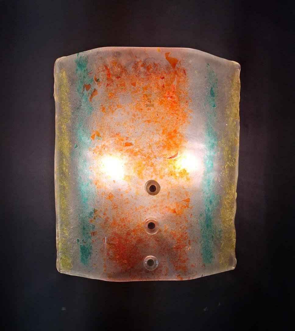 Blown Glass Multicolored Murano Sconce, 7 Available For Sale