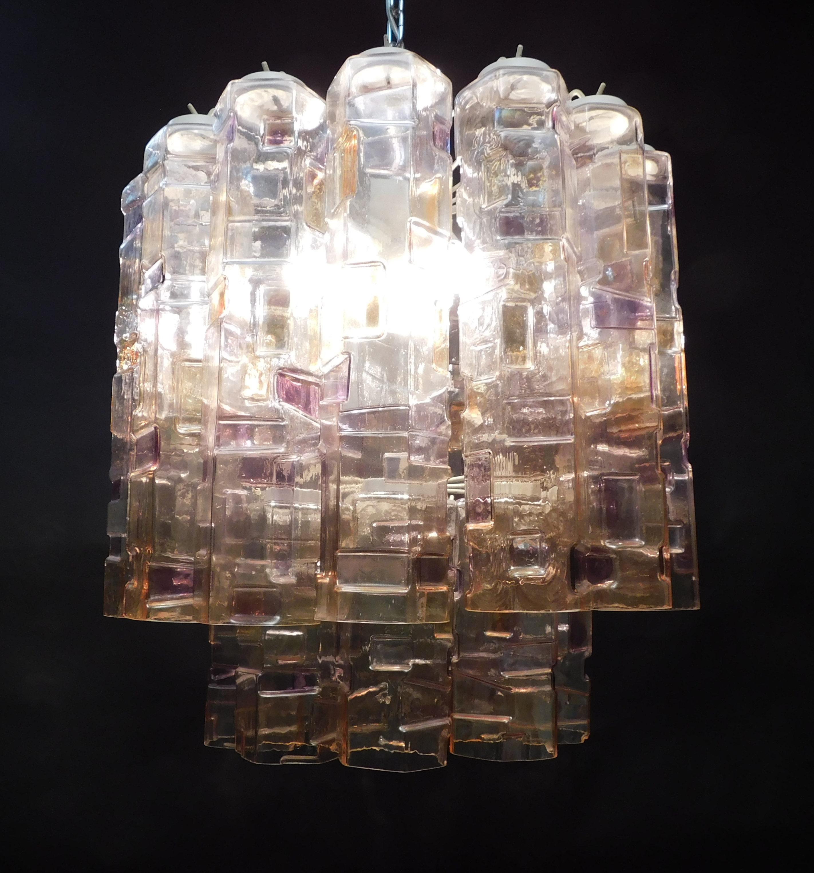 Lampadario a tubi di Murano multicolore di Mazzega Murano in vendita 1