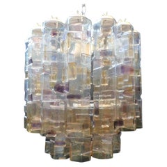 Multicolored Murano Tubes Chandelier by Mazzega