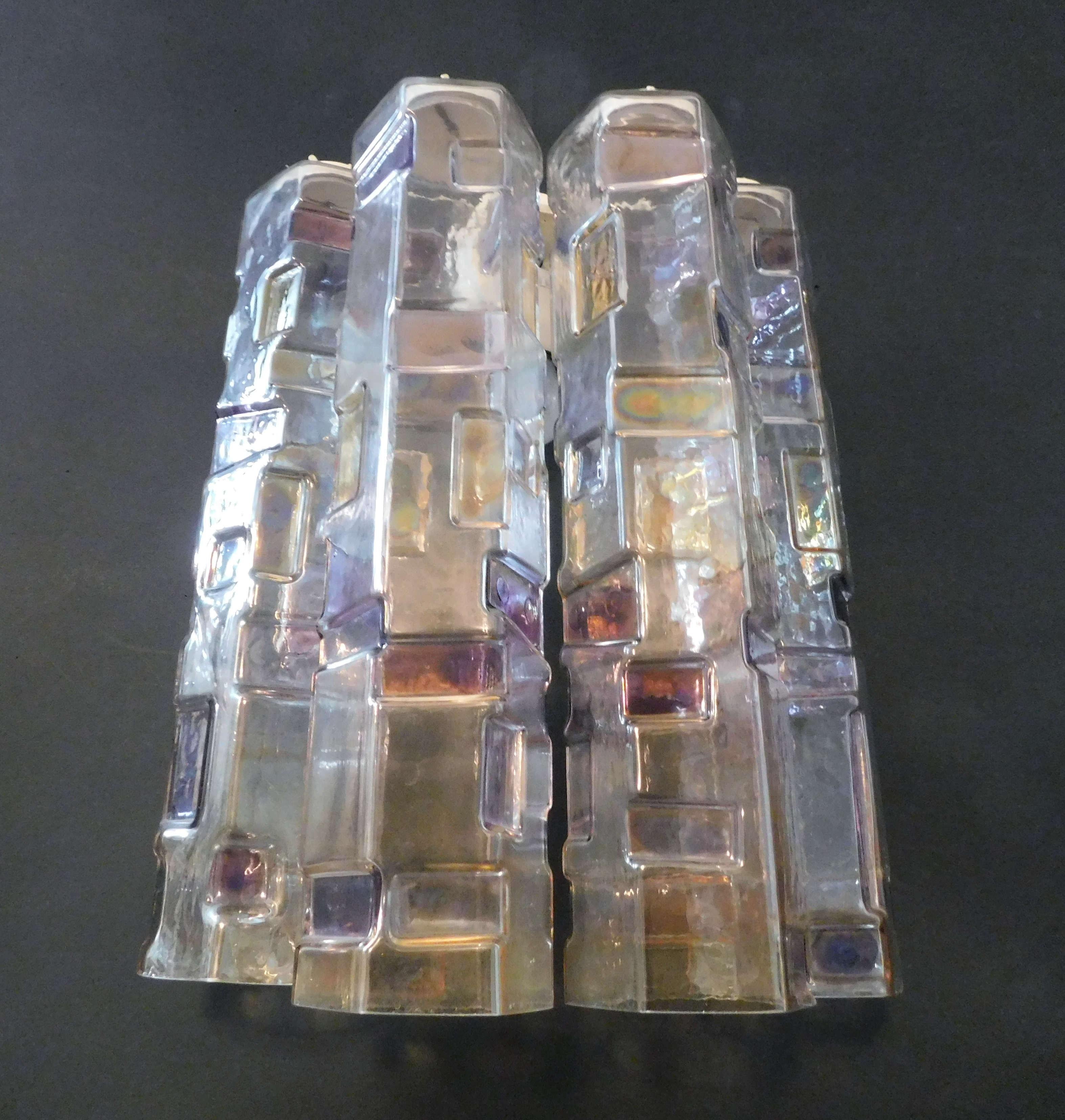 Mid-Century Modern Multicolored Murano Tubes Sconce by Mazzega For Sale