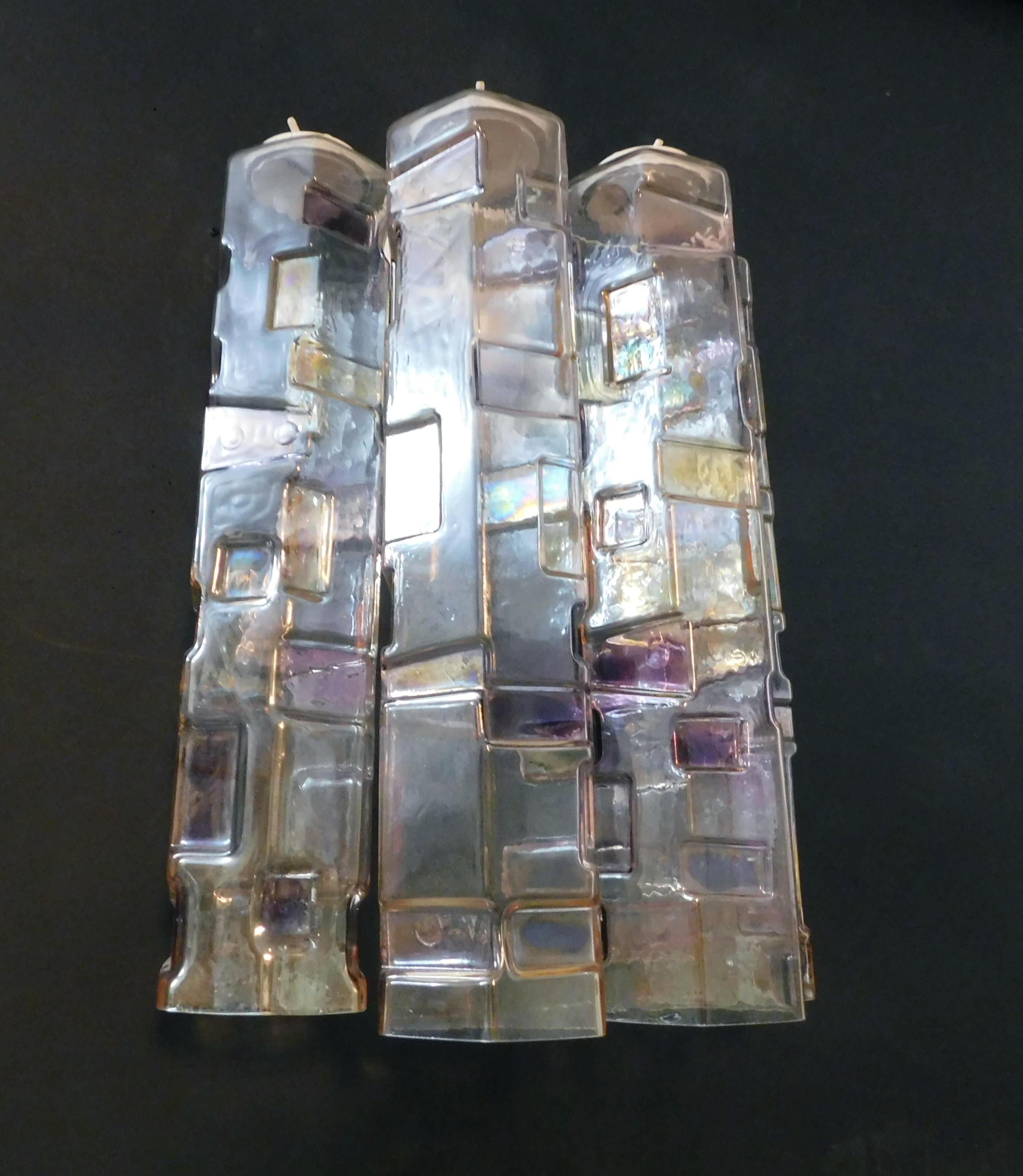 Italian Multicolored Murano Tubes Sconce by Mazzega For Sale