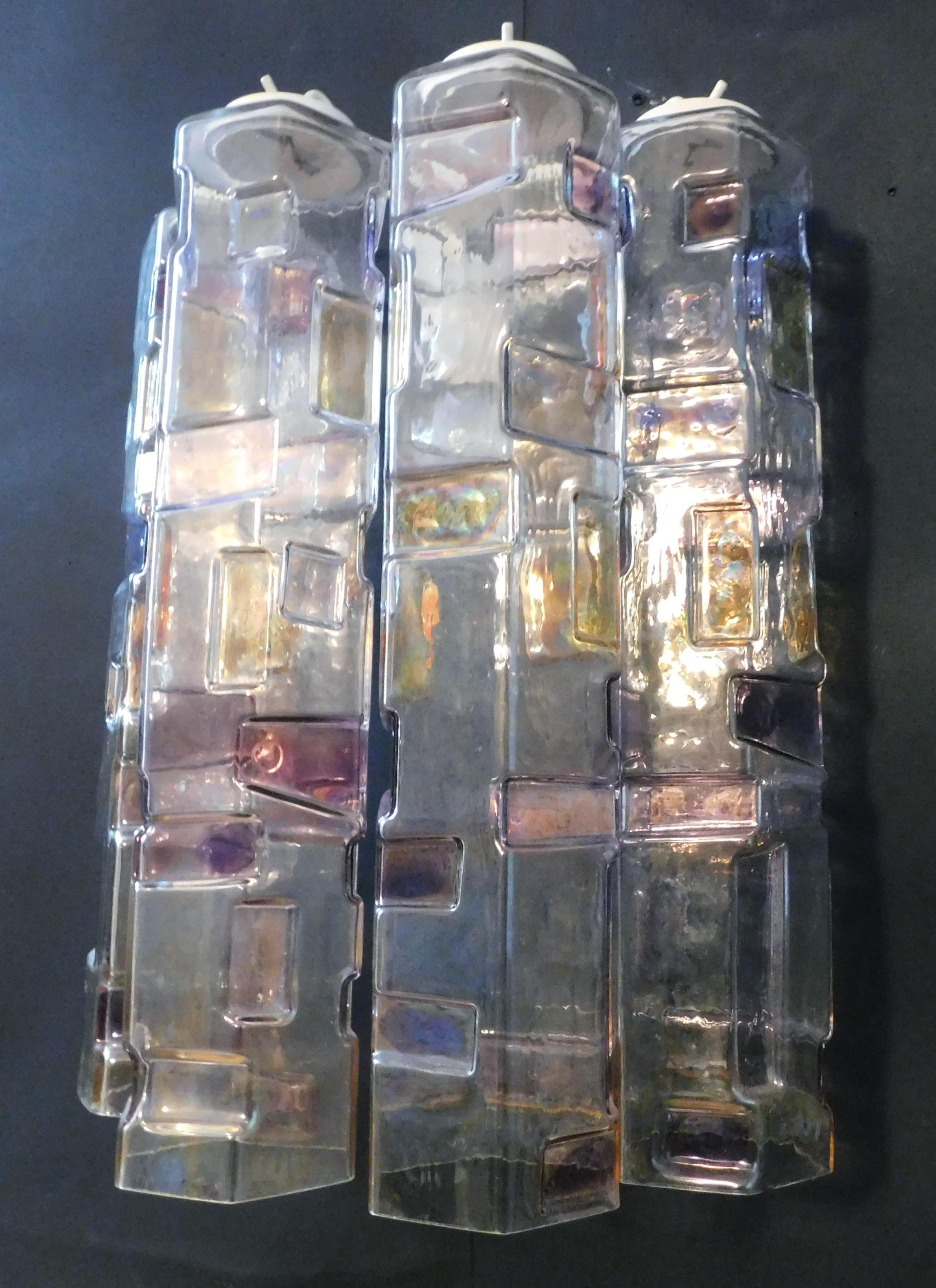 Multicolored Murano Tubes Sconce by Mazzega In Good Condition For Sale In Los Angeles, CA