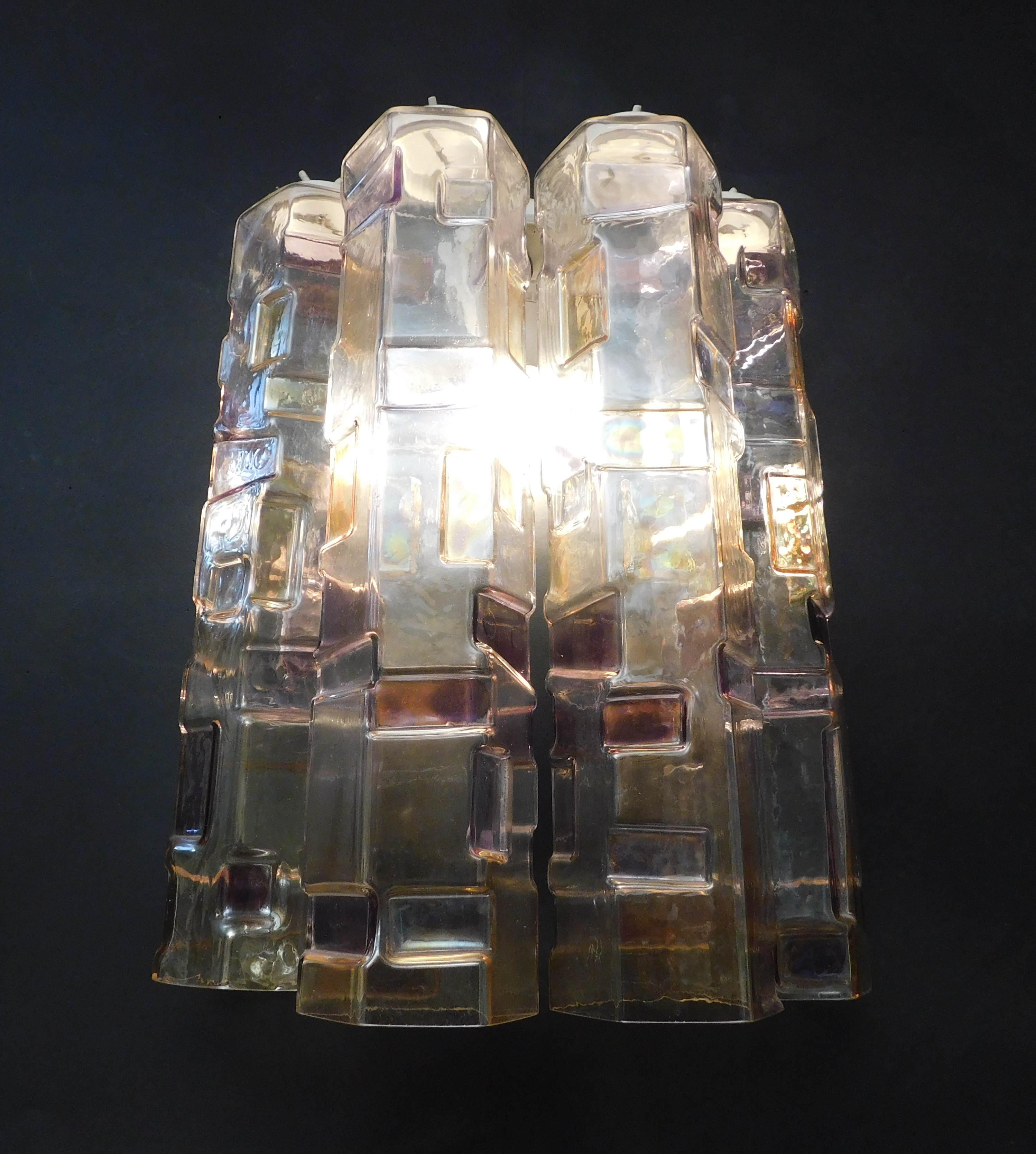 Metal Multicolored Murano Tubes Sconce by Mazzega For Sale