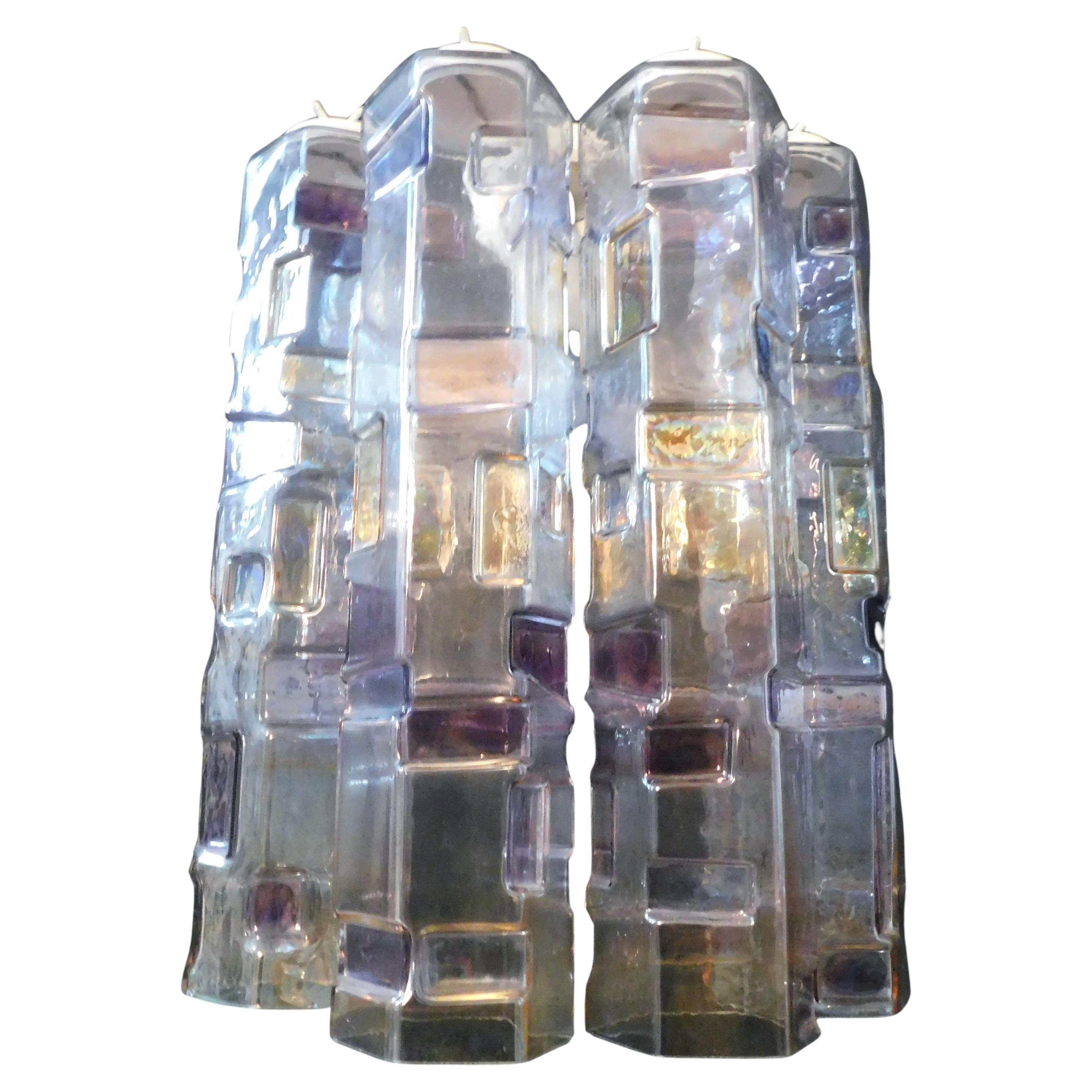 Sconce a tubi di Murano multicolore di Mazzega Murano