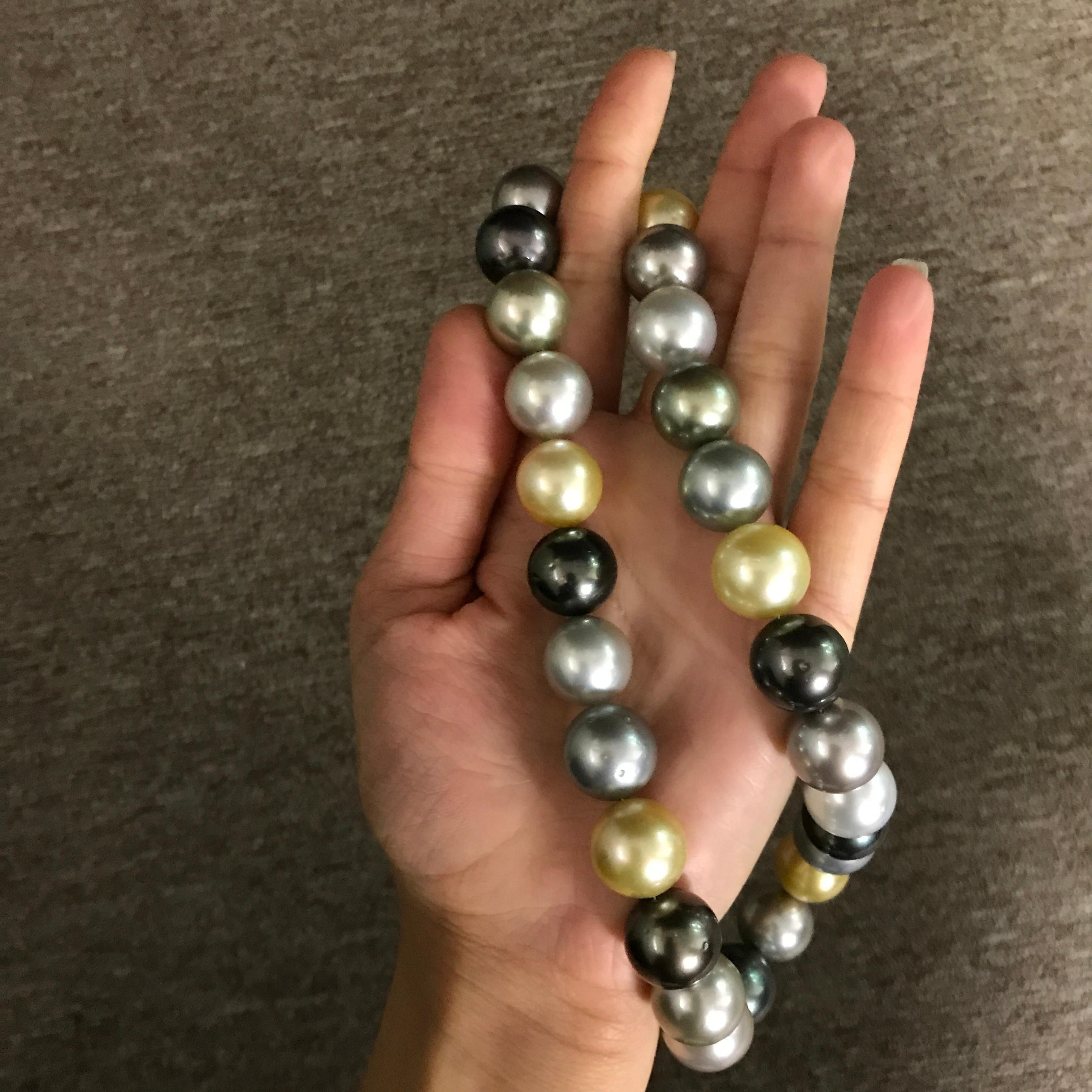 Women's Multicolored Natural South Sea Pearl Necklace