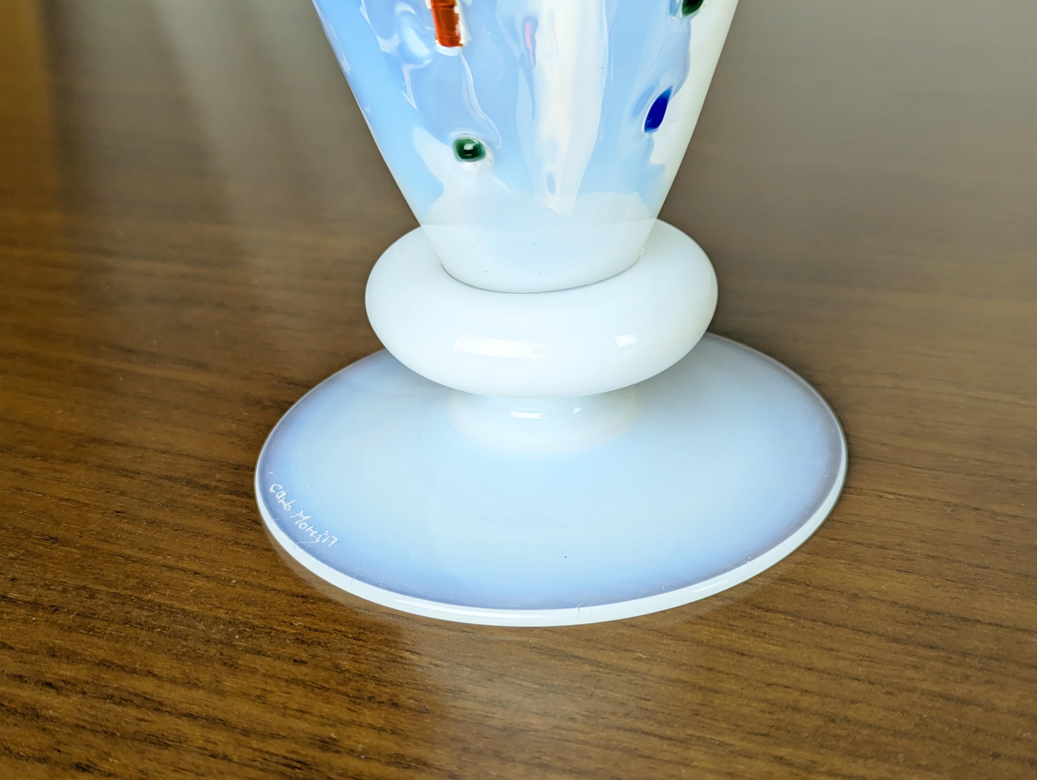 Hand-Crafted Multicolored & Opaline Murano Glass bowl by Carlo Moretti, 2002 For Sale
