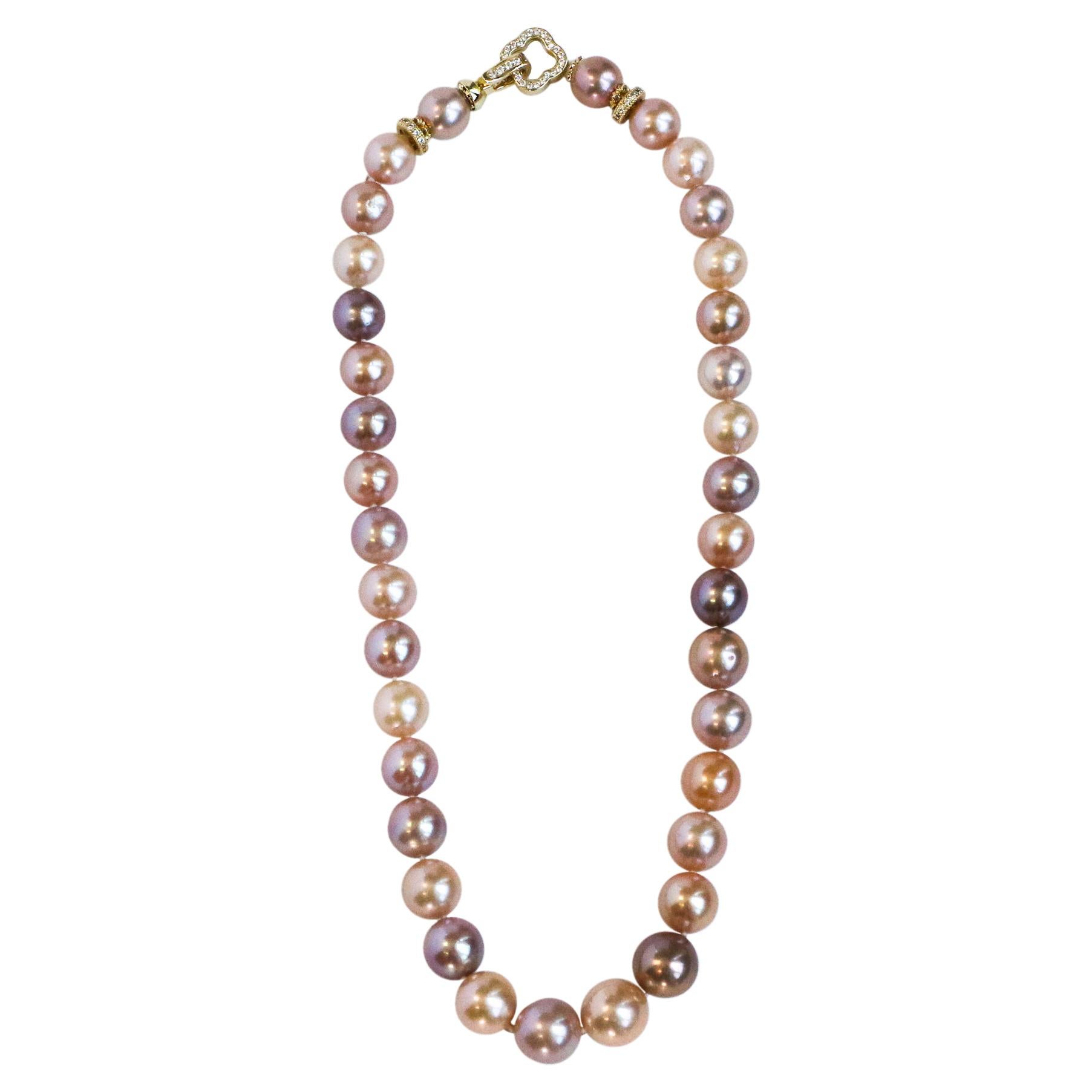 Large Baroque Violet Pearl Long Necklace with Sapphire Clasp at 1stDibs