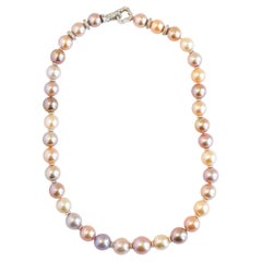 Multicolored Pearl with White Sapphire Clasp