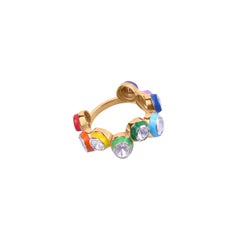 Multicolored Polki Gold Ring by Kahana Jewels