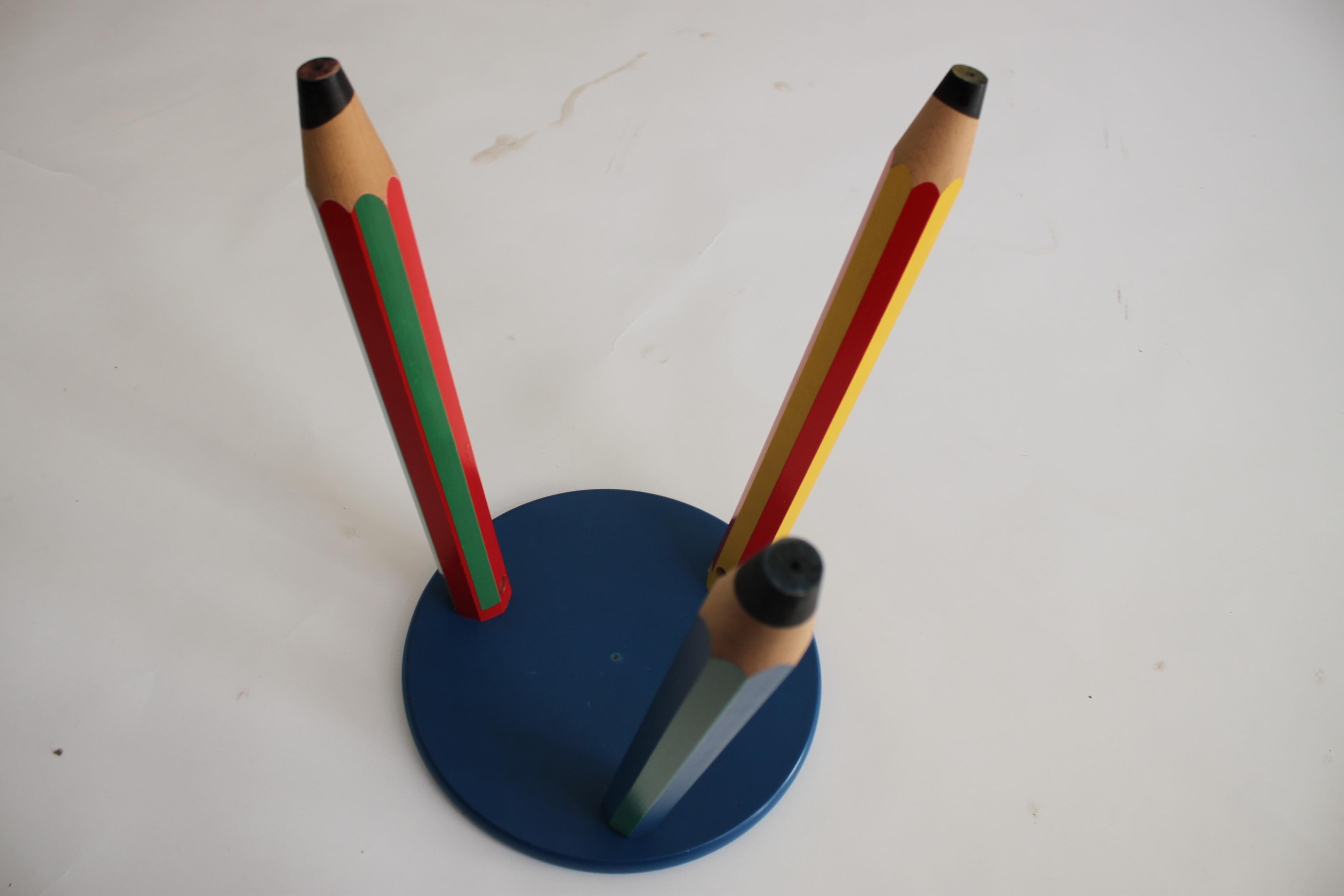 Multicolored Pop Art stool by Pierre Sala.
 