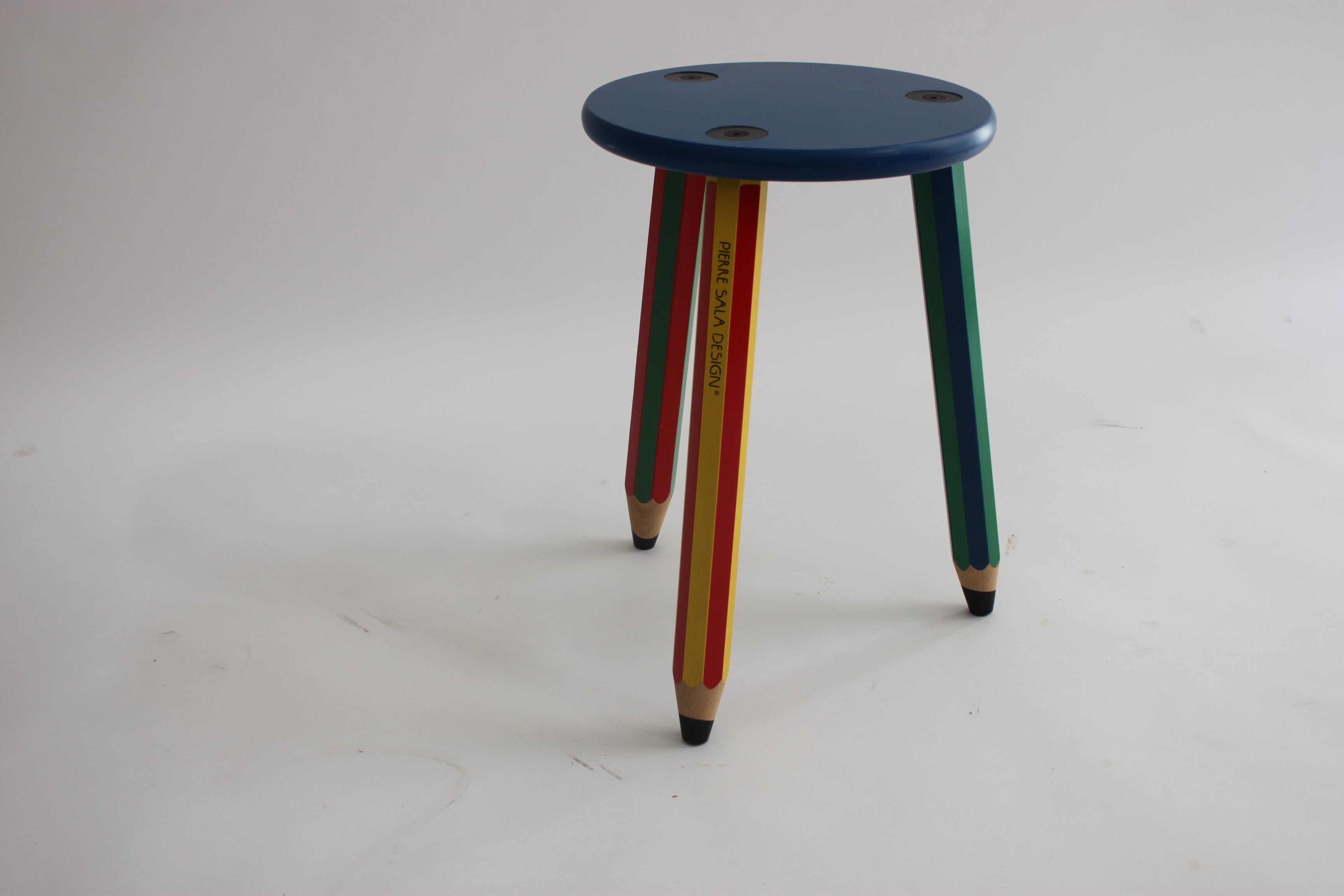 Post-Modern Multicolored Pop Art Stool  by Pierre Sala For Sale