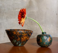 Jarrón Calabaza Multicolor, Cerámica de Hans Hedberg, Biot, Francia