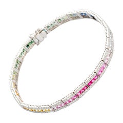 Mehrfarbiges Armband mit Regenbogensaphiren und Diamanten