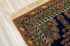 Multicolored Rug Handmade in Holland with Tags 3ft x 7ft