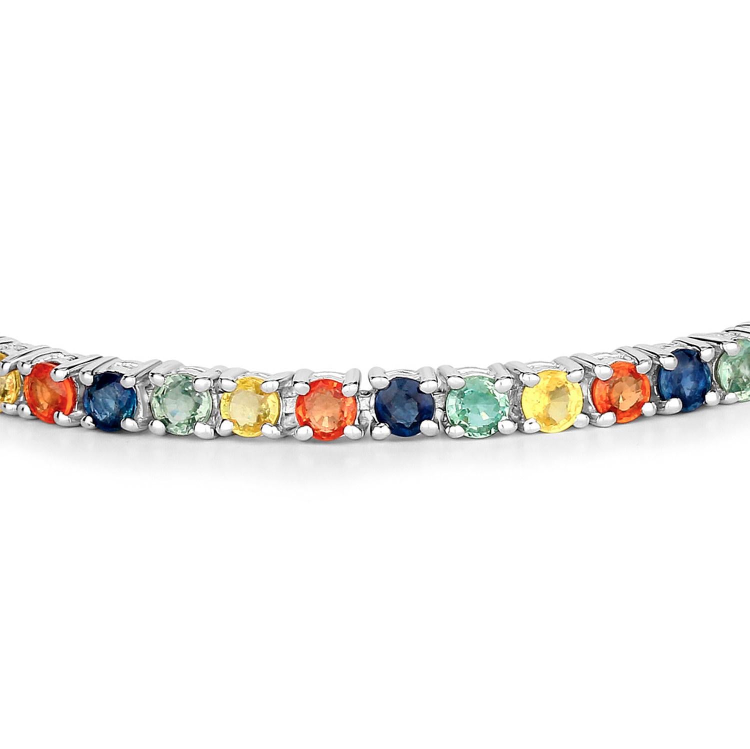 Contemporaneo Bracciale con zaffiro multicolore 8,3 carati placcato oro 18 carati A. Silver in vendita