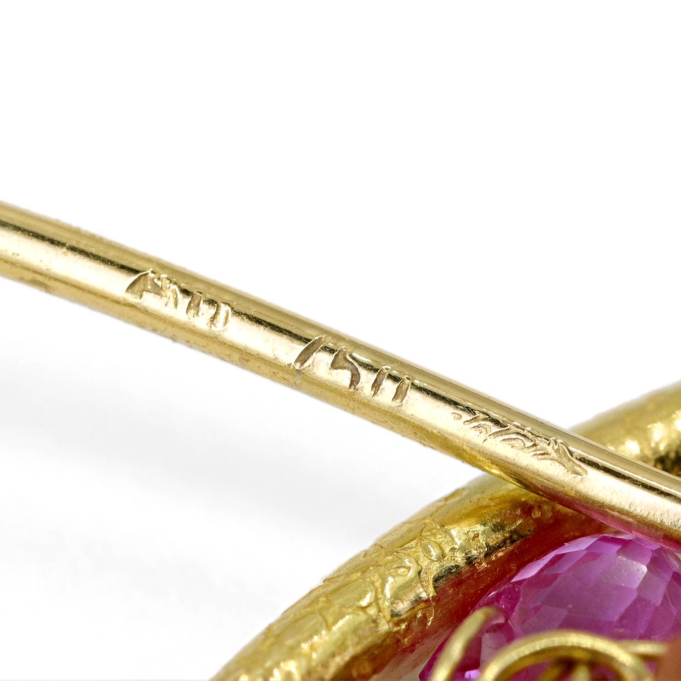 Mehrfarbige Saphir Briolette Gold Navette Tropfenohrringe, Barbara Heinrich im Angebot 1