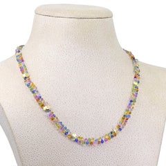 Multicolored Sapphire Briolette Yellow Gold Necklace, Barbara Heinrich 2024