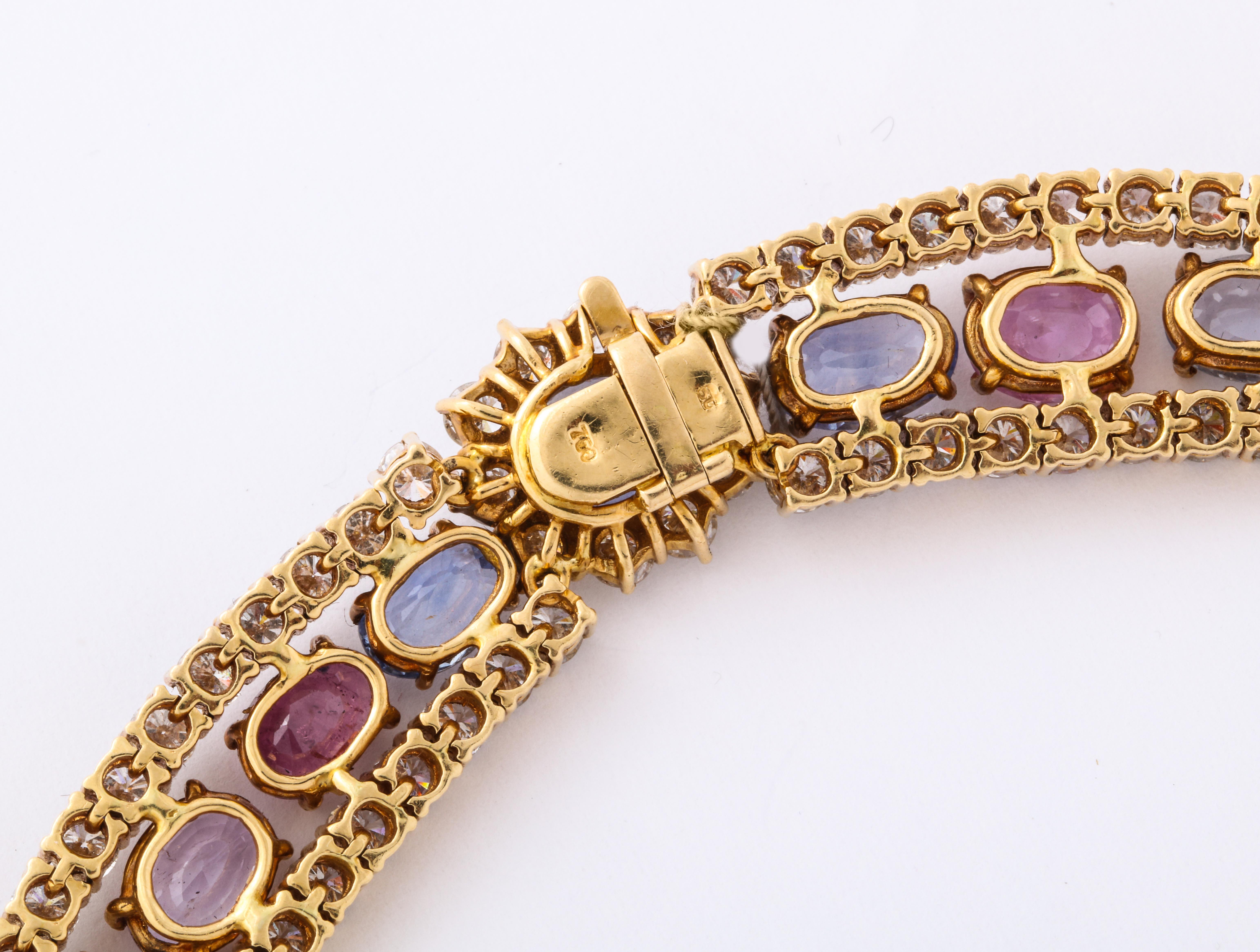 Collana di zaffiri multicolore in vendita 2