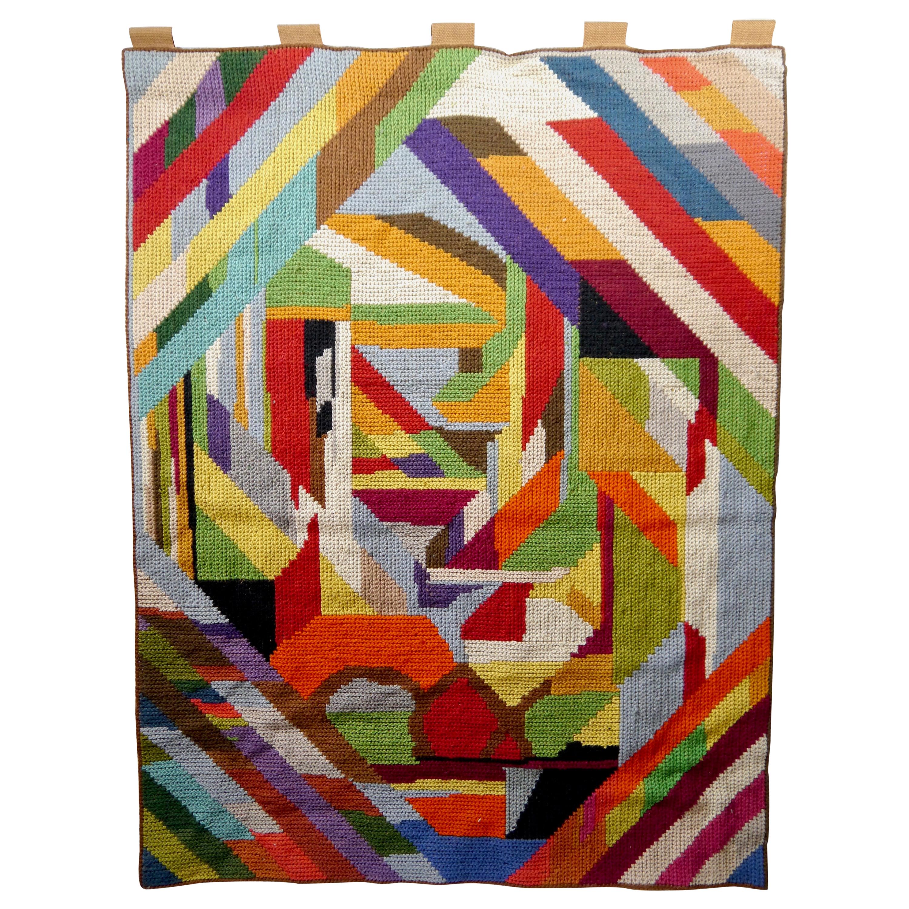 Multicolored Scandinavian Modernist Wall Tapestry, Early 20th Century