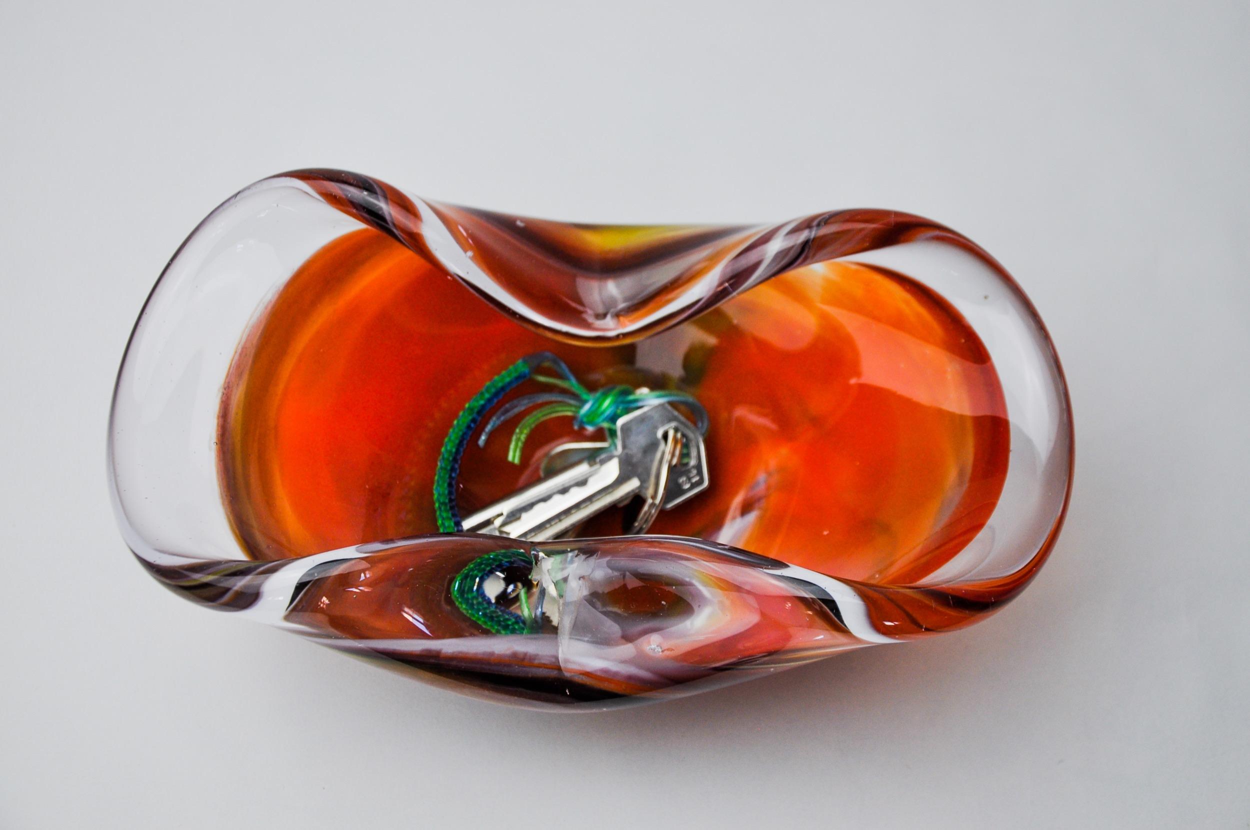 Hollywood Regency Posacenere Murano Sommerso multicolore di Seguso, vetro di Murano, Italia, 1970 in vendita