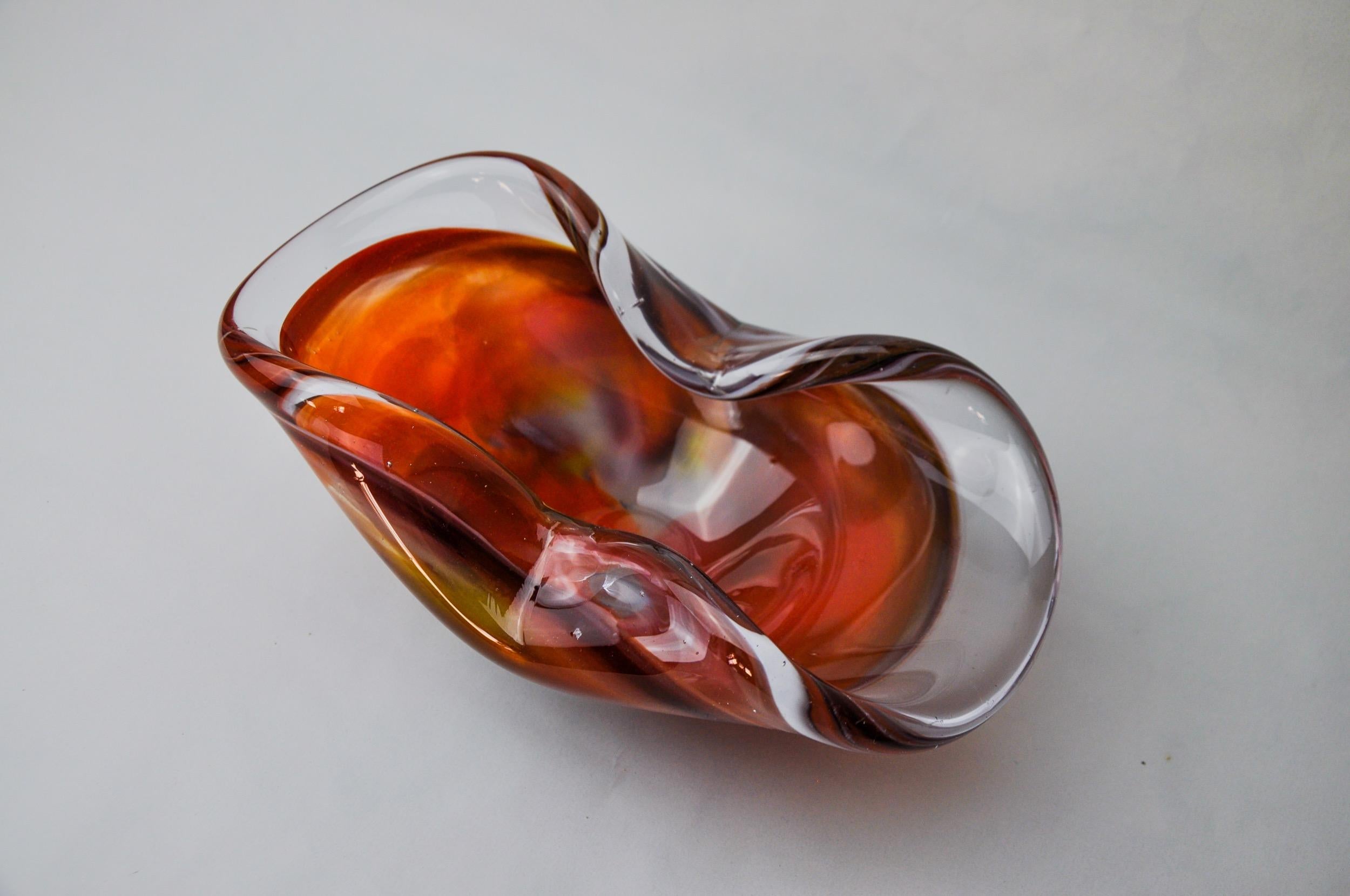 Posacenere Murano Sommerso multicolore di Seguso, vetro di Murano, Italia, 1970 In condizioni buone in vendita a BARCELONA, ES