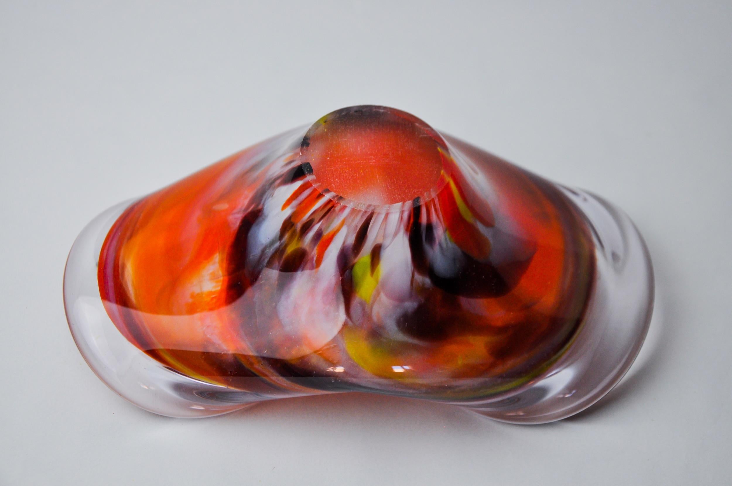 Fine XX secolo Posacenere Murano Sommerso multicolore di Seguso, vetro di Murano, Italia, 1970 in vendita