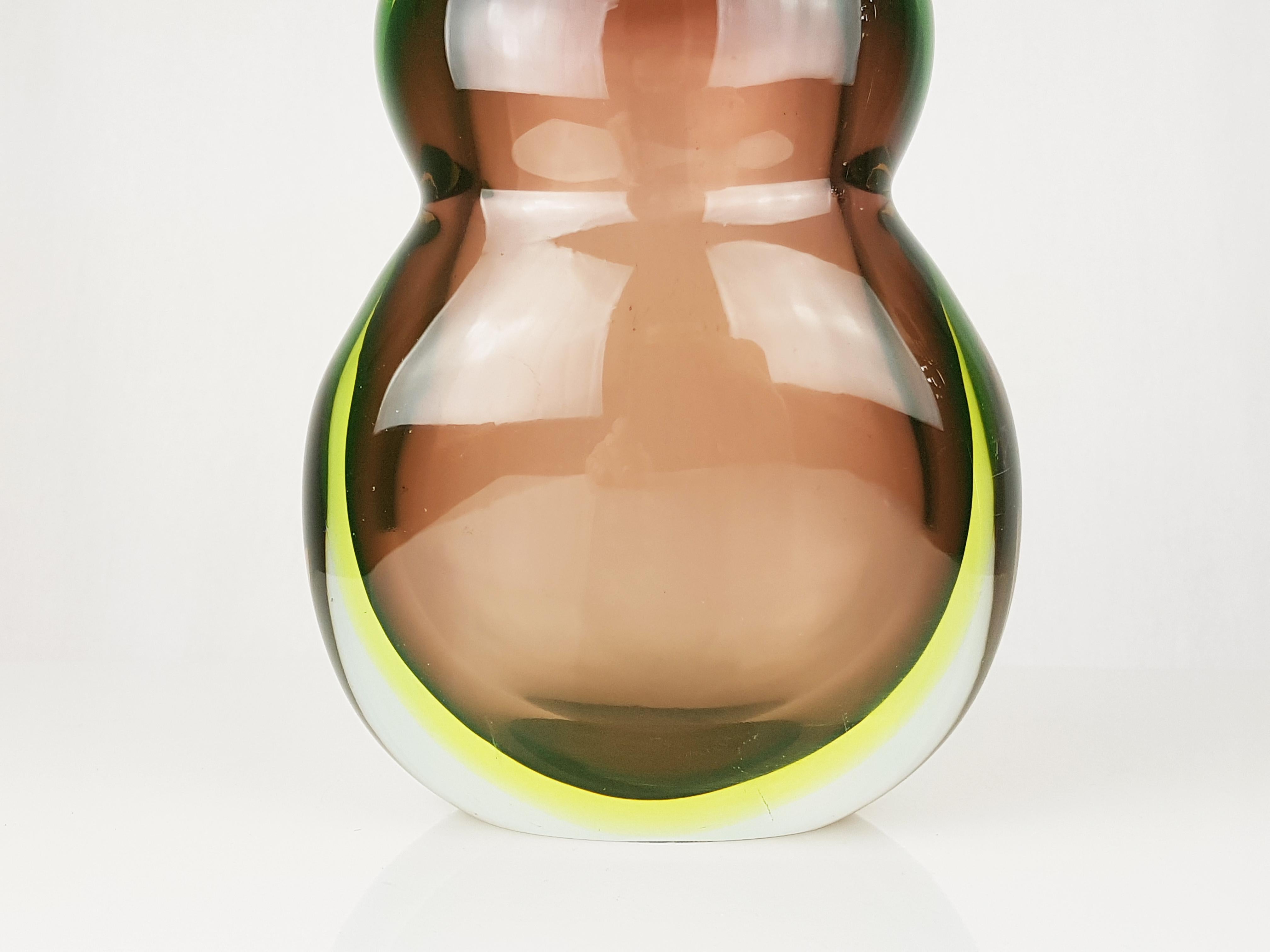 Space Age Multicolored Sommerso Glass 1960s Vase by Flavio Poli for Seguso/Eko For Sale
