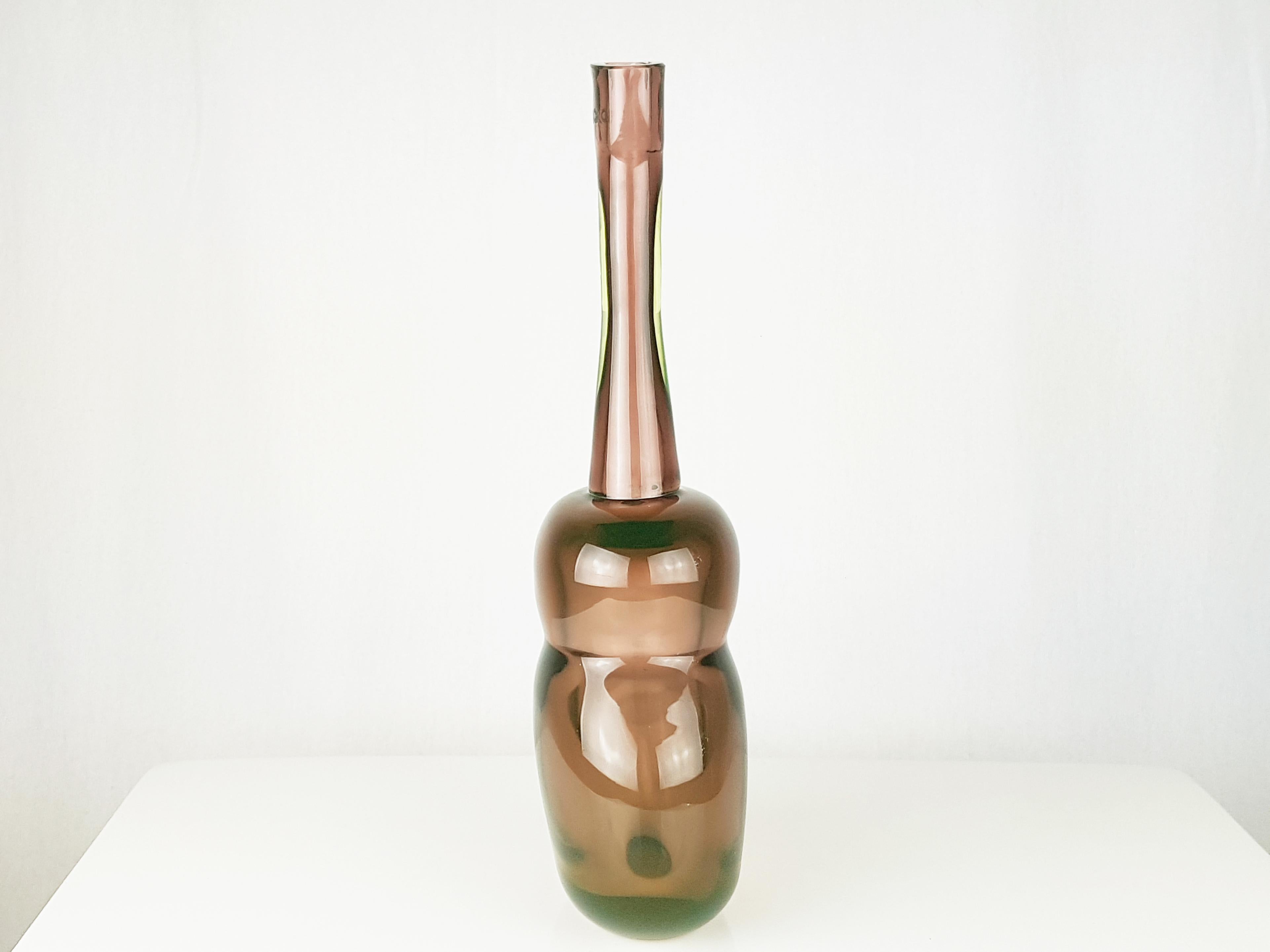 Fatto a mano Vaso multicolore in vetro Sommerso 1960 di Flavio Poli per Seguso/Eko in vendita