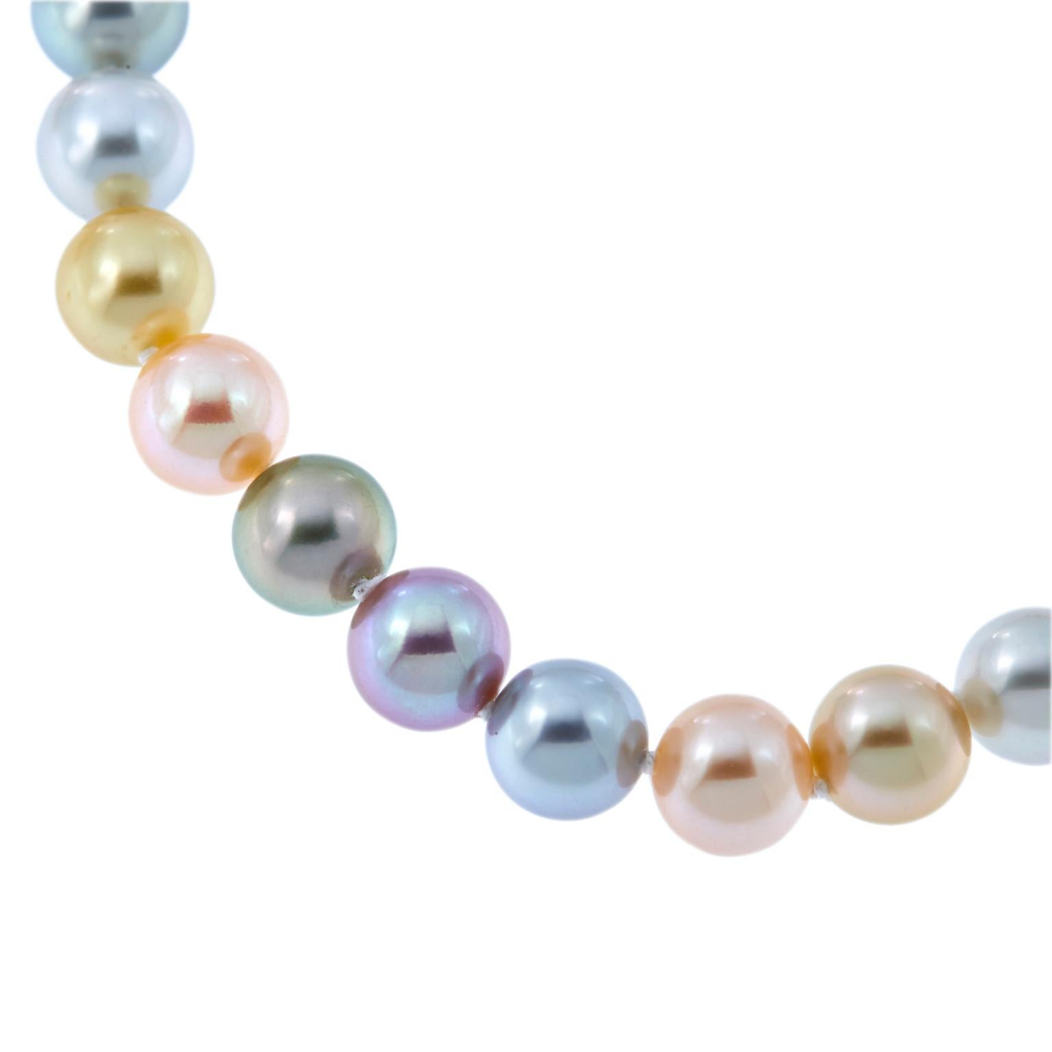 Contemporary Multicolored South Sea and Freshwater Pearls Necklace