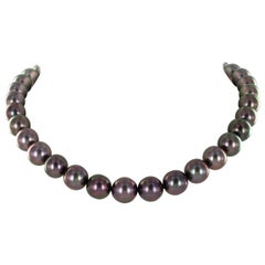 Multicolored Tahitian Cultured Pearl and Diamond Necklace