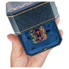 Multicolored Tourmaline Ring Topaz Spinel 8.38 Carats