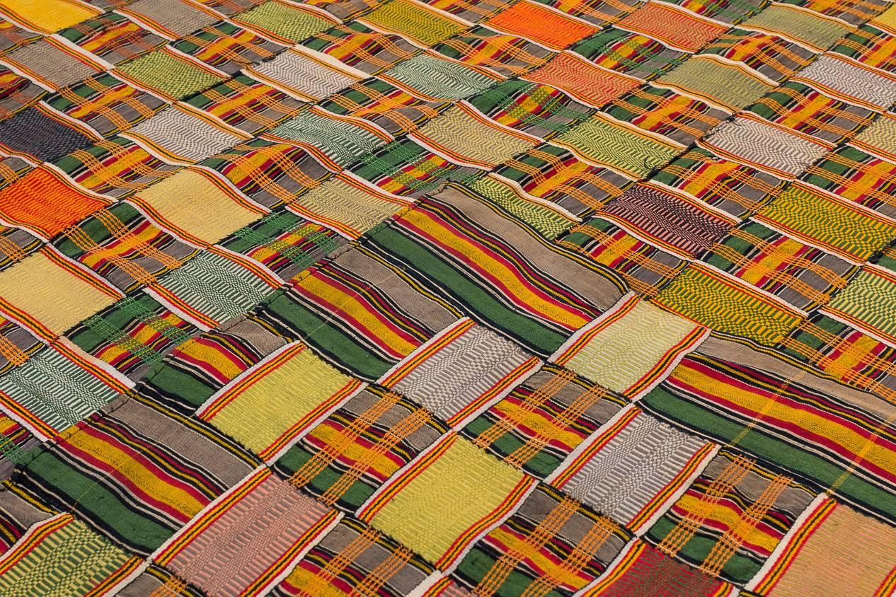 Ghanaian Multicolored Vintage African Ewe Fabric