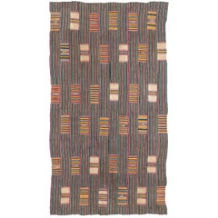 Multicolor Geometric Vintage African Ewe Fabric from West Africa, Ghana