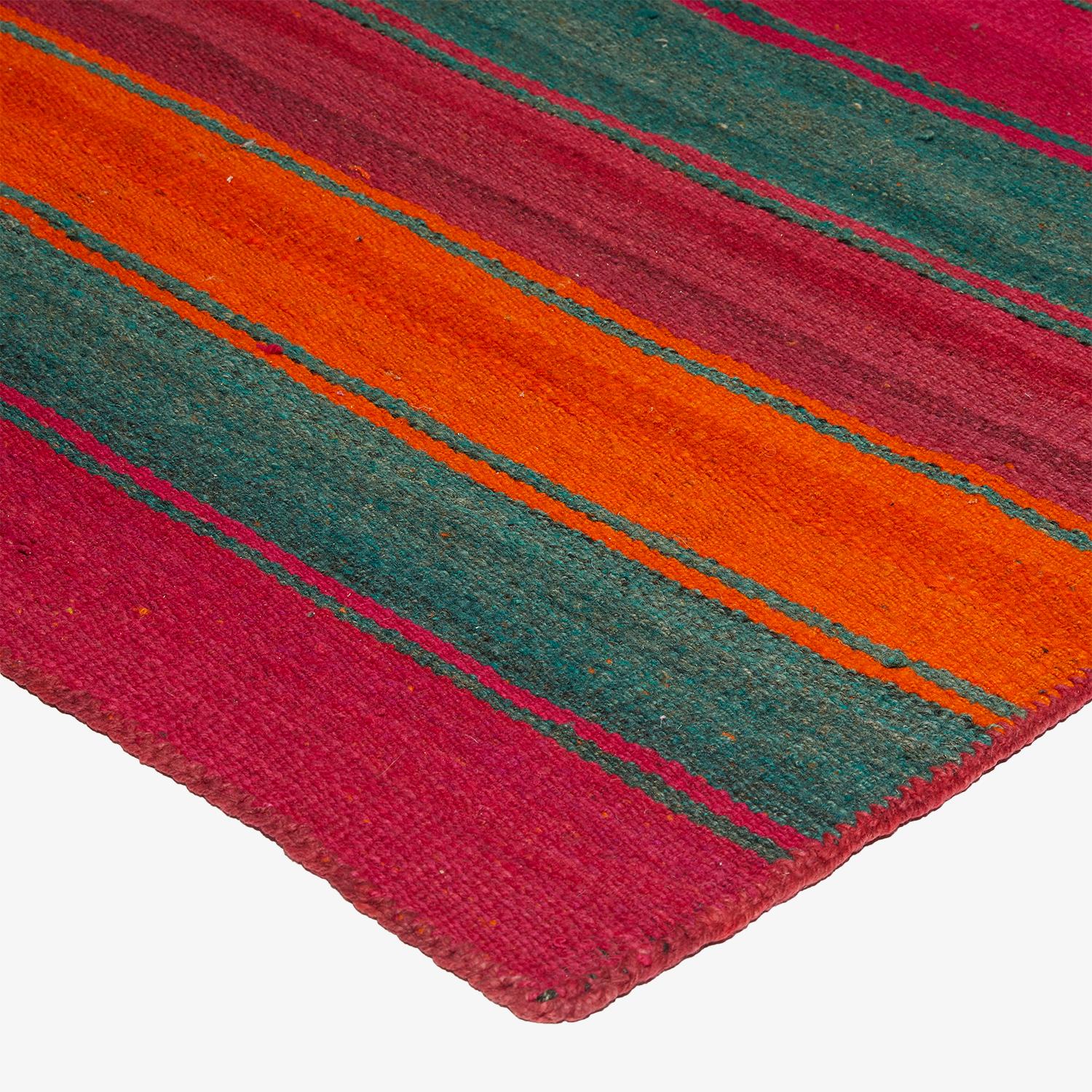 Argentine abc carpet Multicolored Vintage Karabagh Wool Kilim Rug - 4'8