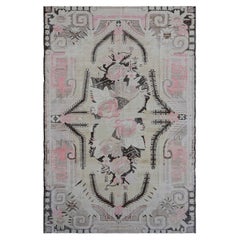 abc carpet Tapis vintage multicolore en laine et coton mélangés - 5'7" x 8'8"