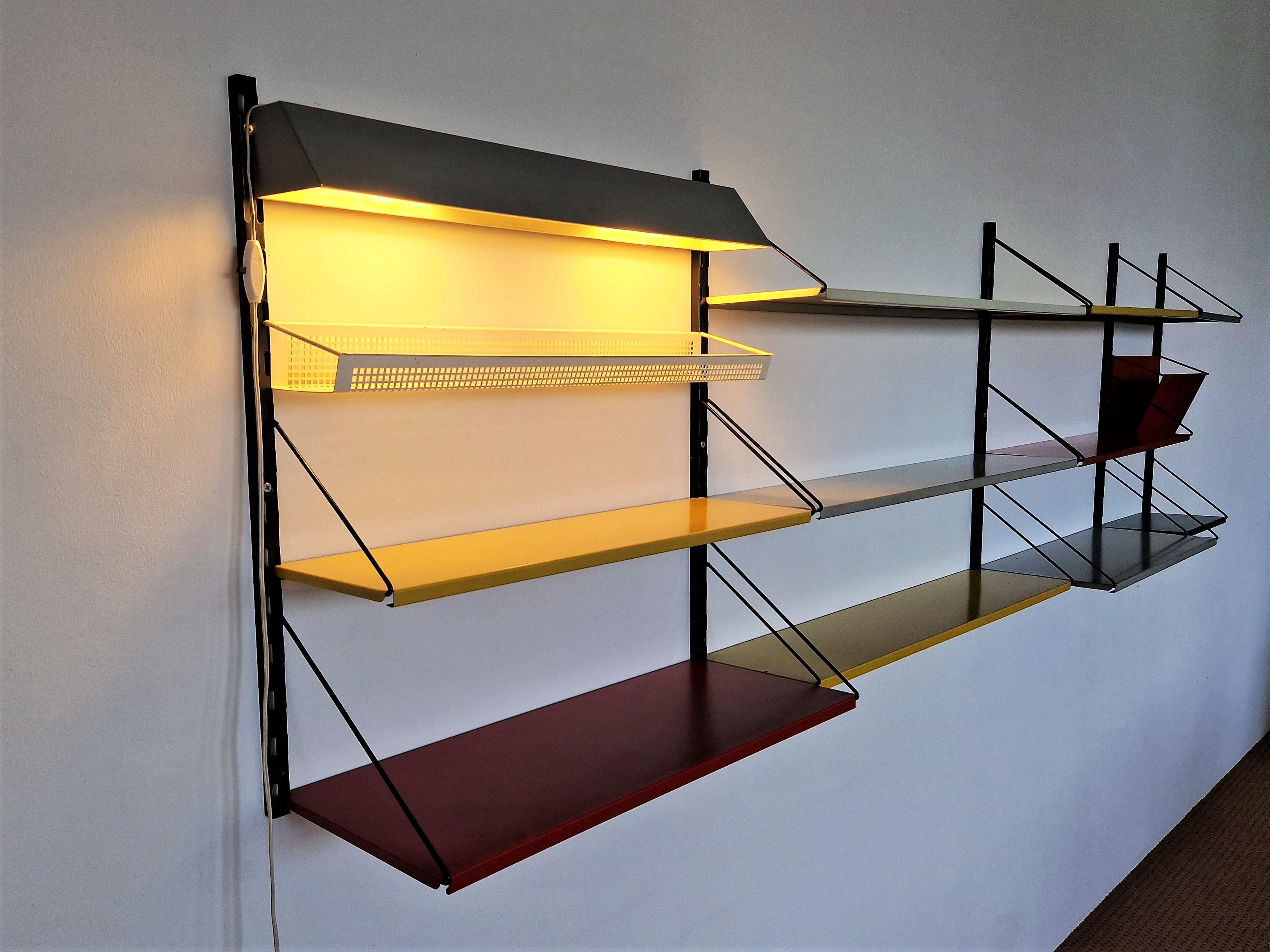Multicolored Wall Unit by Tjerk Rijenga for Pilastro, the Netherlands 1960's For Sale 1