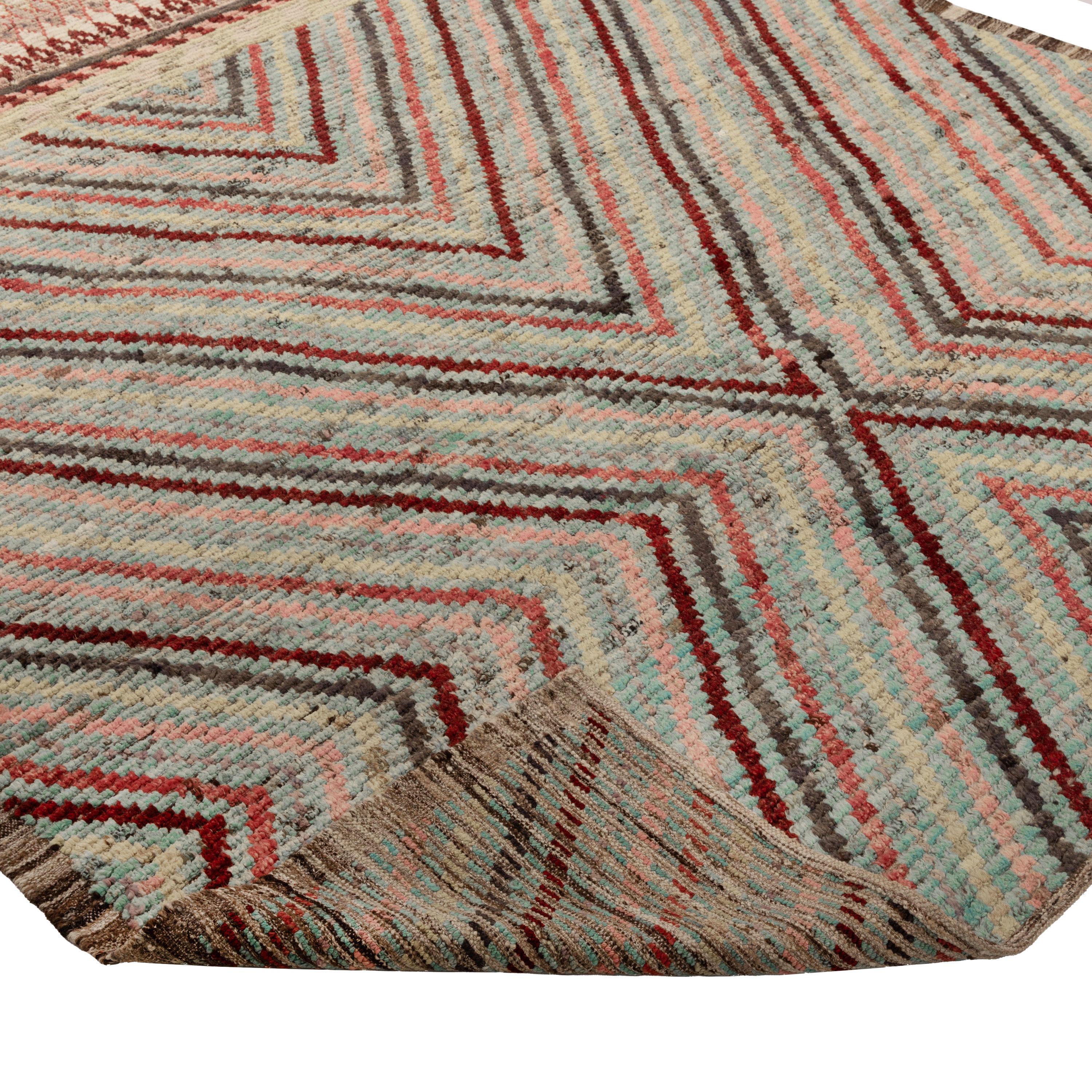 Afghano abc carpet Tappeto Zameen Transitional in Lana Multicolore - 7'2