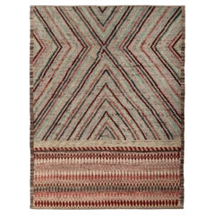 Tapis Zameen transitionnel en laine multicolore - 7'2" x 9'8"