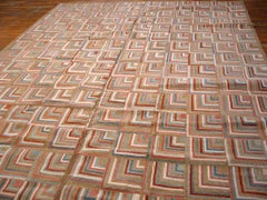 Tapis contemporain multicolore en coton crocheté fait à la main avec des points forts en jute 5 x 8