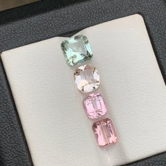 Multicolors Natural Tourmaline Jewelry Size Loose Gemstone Lot 4 Ct Cushion Cut