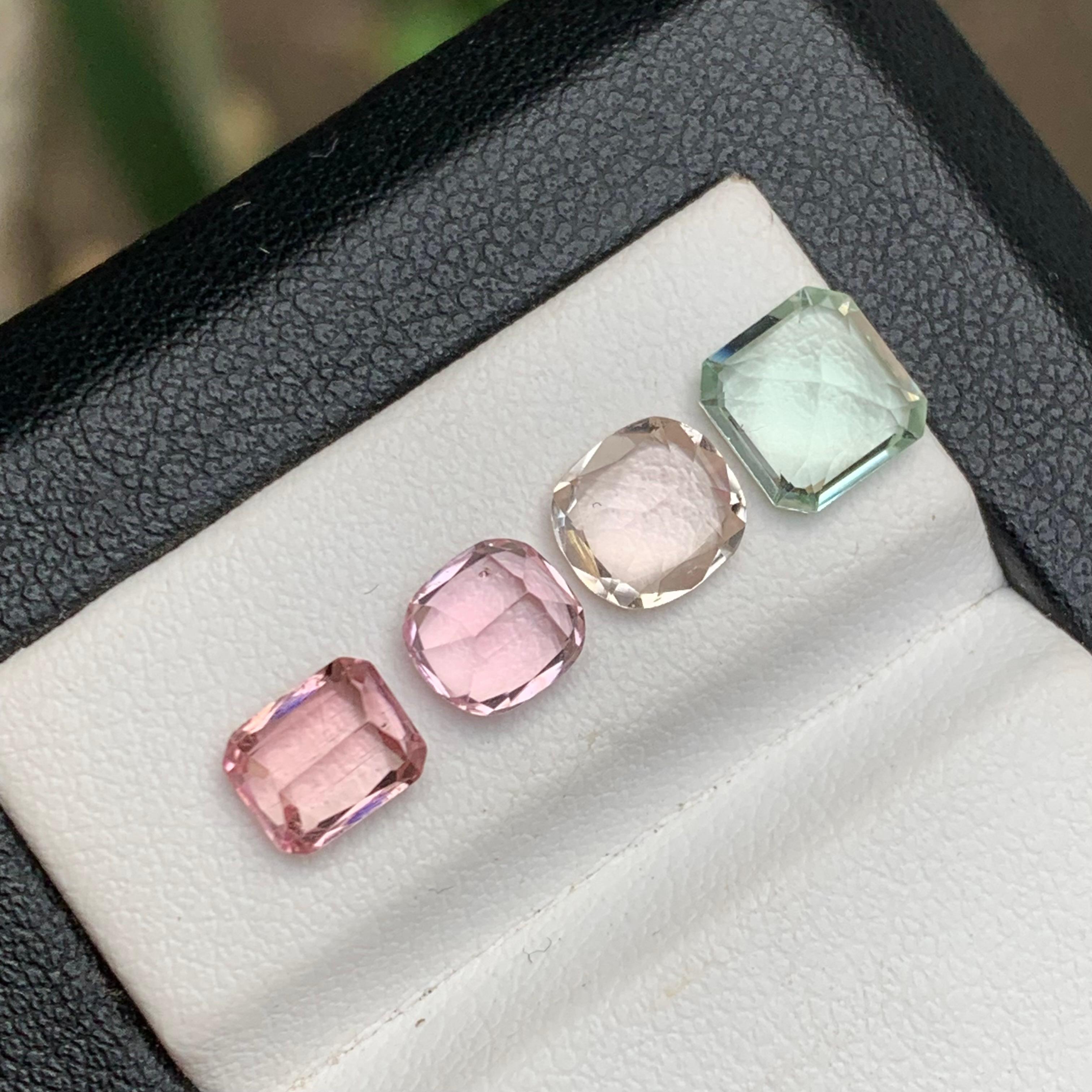 Taille coussin Jewelry taille libre tourmaline naturelle multicolore taille coussin taille 4 carats en vente