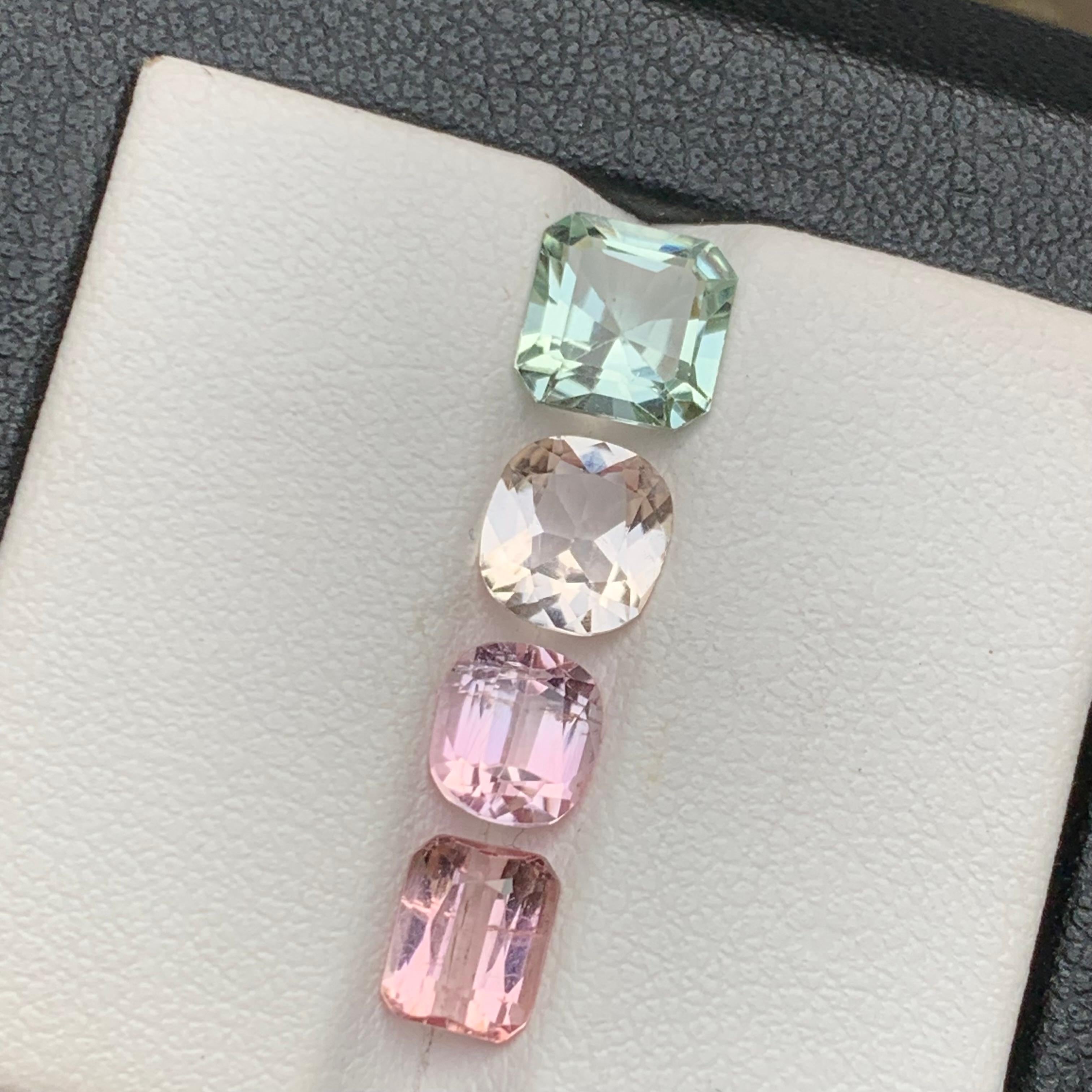 Jewelry taille libre tourmaline naturelle multicolore taille coussin taille 4 carats Neuf - En vente à Peshawar, PK